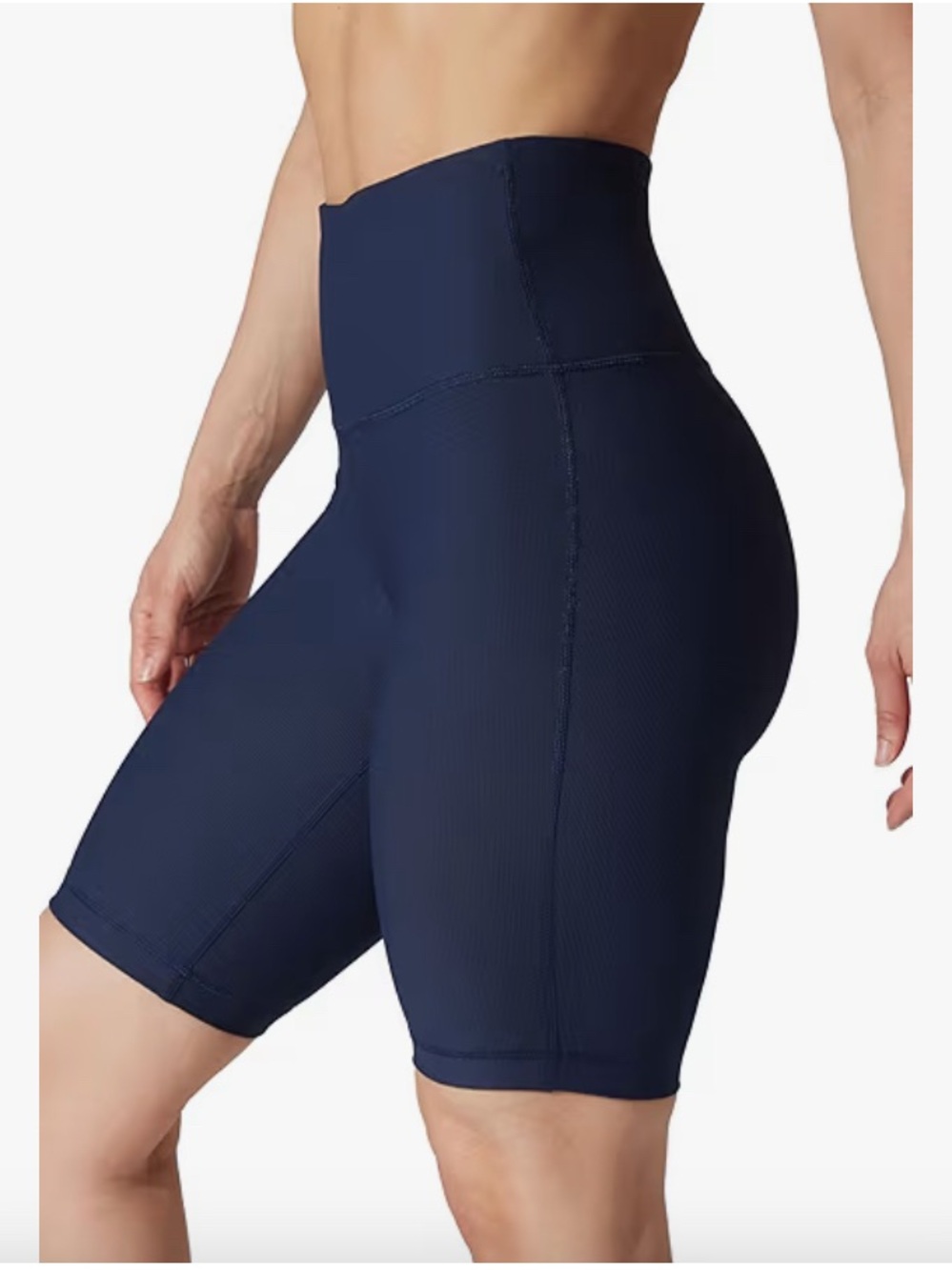 90 Degree By Reflex Womens High Waisted Biker Shorts Ribbed Workout Yoga Short